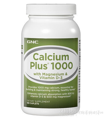 GNC Calcium Plus® 钙镁片1000mg*180粒