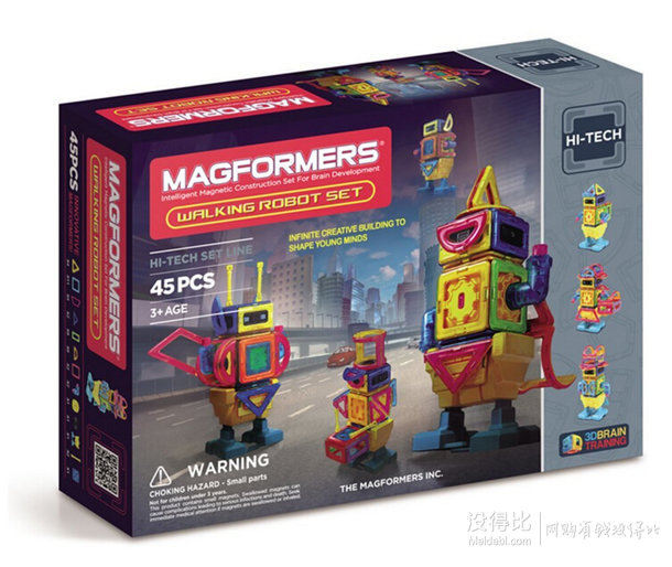 MAGFORMERS 麥格弗 磁力片 Walking Robot 45P 步行機(jī)器人套組 45片  408元包郵（418-10）