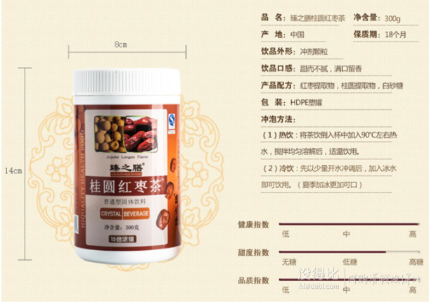 微信端！臻之膳 桂圓紅棗茶 300g 折5.9元(9.9，99-40)