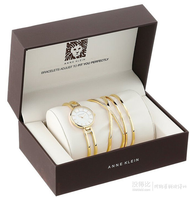 ANNE KLEIN 施華洛世奇水晶金屬手鐲手表 AK/2236GBST
