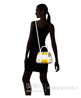 COACH 蔻馳 Bleecker Striped Coated Convertible 女士真皮黃白條紋貝殼包