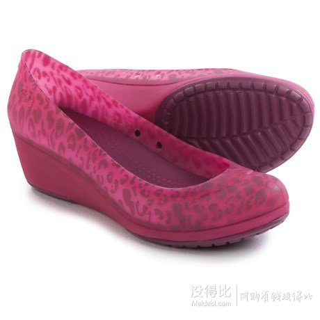 Crocs 卡洛馳 Carlisa Animal Graphic 女款舒適坡跟果凍鞋