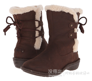 5碼！UGG Akadia女士小羊皮高幫綁帶雪地靴
