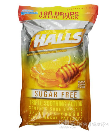 HALLS 蜂蜜檸檬止咳潤喉糖 180顆