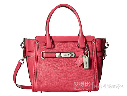 COACH蔻馳Pebbled Leather Coach Swagger 21真皮斜挎包