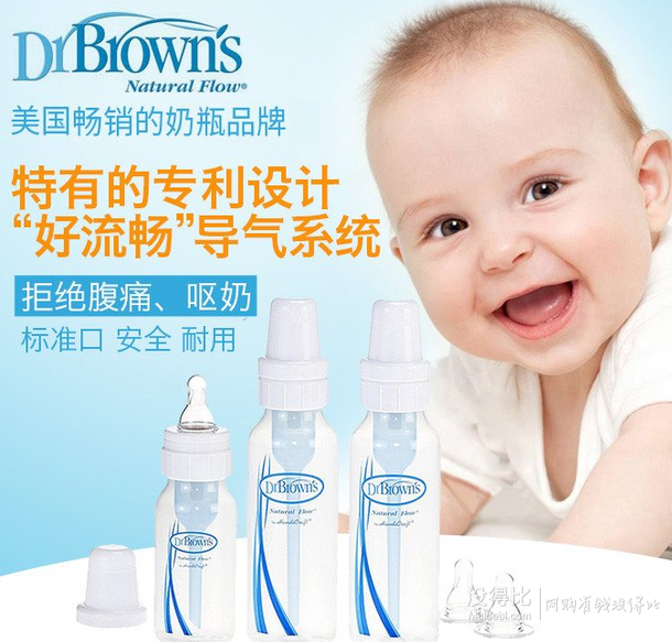 拼单好价！ Dr Brown's 布朗博士 初生婴儿标准奶瓶套装 230-P3  39.56元（105元，满减+用券）