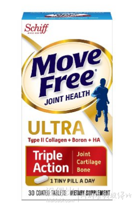 Move Free维骨力超强三重机能联合补充剂  含II 型胶原、透明质酸和Boron   30 片