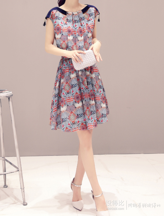 麦欧曼  韩版显瘦雪纺裙  49元（99-50）