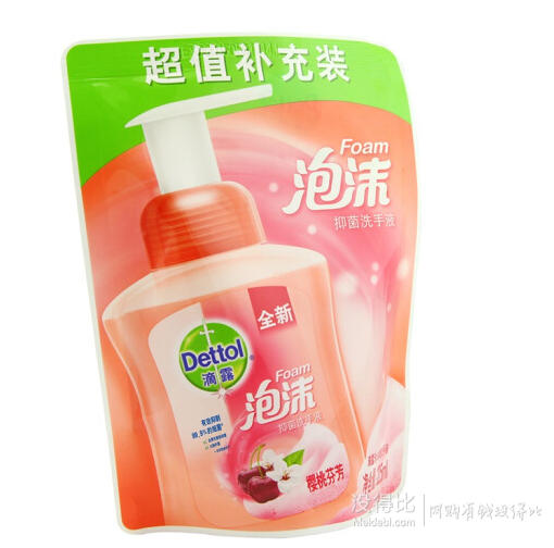 Dettol 滴露  泡沫抑菌洗手液225ml   5.45元（2件5折）