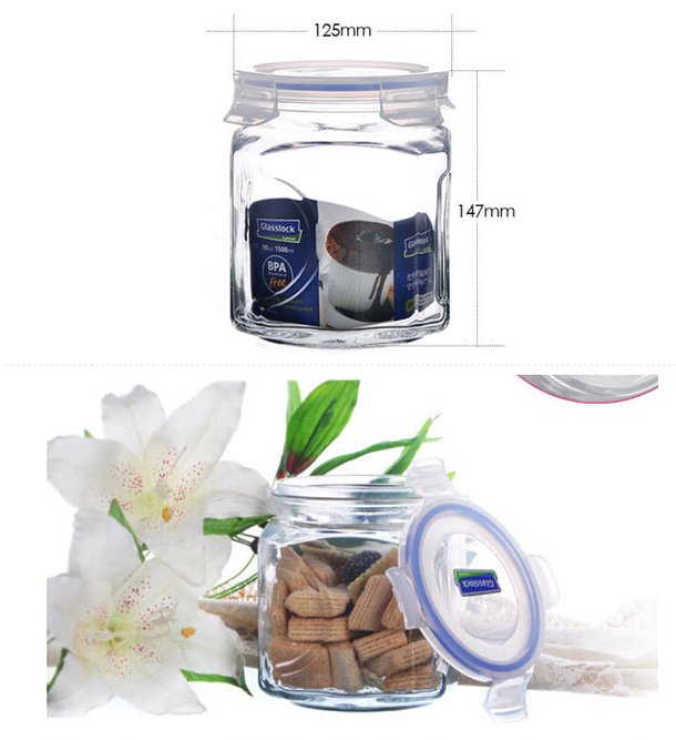 限地区!glasslock 三光云彩 玻璃储物罐 IP591/1500ml 折20元 (39.9,199-100)