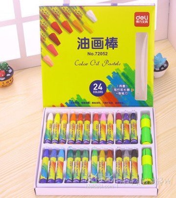 得力 儿童油画棒 24色蜡笔安全无毒  8.9元（9.9-1）