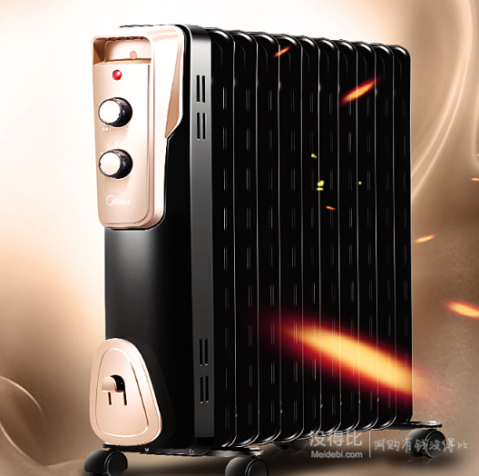美的电暖气片家用油汀取暖器11片加热片249元32980