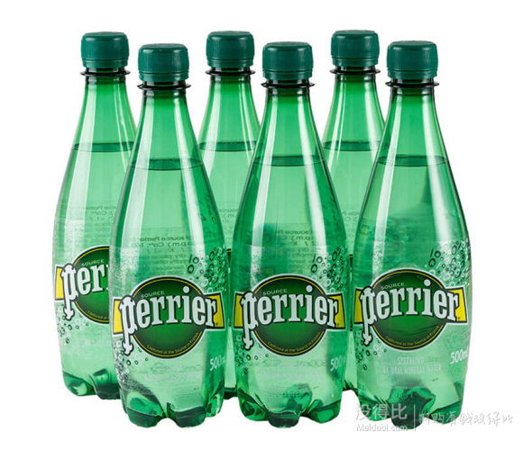 perrier 巴黎水 含气天然矿泉水 500ml*6瓶 19.9元