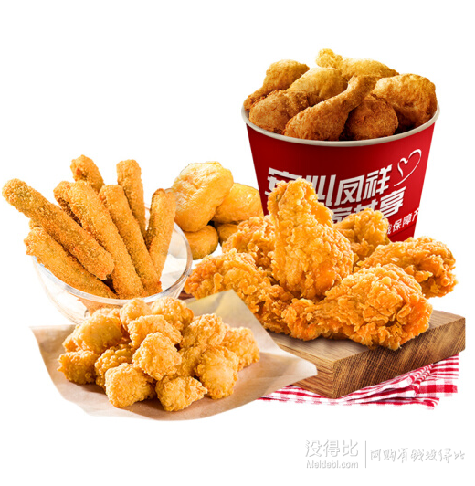 凤祥食品 半成菜品炸鸡家庭桶 4袋 共1.9kg