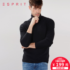 ESPRIT EDC男士2016冬新品高领纯色针织套头衫