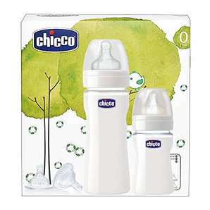 chicco 智高 仿生系列 宽口玻璃 硅胶奶瓶套装 (150ml奶瓶+240ml奶瓶+硅胶奶嘴2只)   折59.92元/件