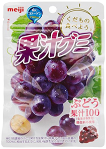 meiji 濃縮100%果汁葡萄水果軟糖QQ糖 51g×10袋