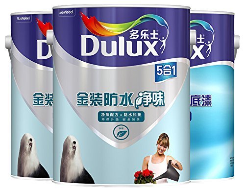 中亚prime会员dulux多乐士金装防水净味五合一墙面漆礼包面漆5l2底漆