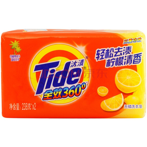 汰渍 全效360度洗衣皂（柠檬清香）238g*2 