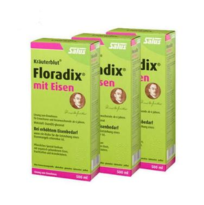 Salus Floradix 铁元补铁补血营养液 500ml*3瓶 