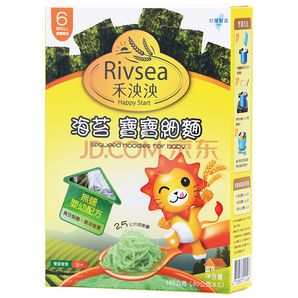 禾泱泱（Rivsea）台湾进口无添加盐婴儿面条 海苔营养面160g 宝宝辅食 *11件 138元（合12.55元/件）