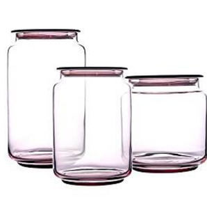 Luminarc乐美雅凝彩玻璃粉色储物罐