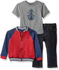 Nautica 诺帝卡 男童3件套（卫衣+短袖T恤+牛仔裤） 12个月 