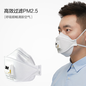 24日：3M 头戴式 颗粒物防护口罩 防尘防雾霾口罩3只*2盒