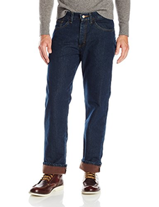 Lee 男式羊毛和法兰绒内衬休闲直筒牛仔裤    224.71元