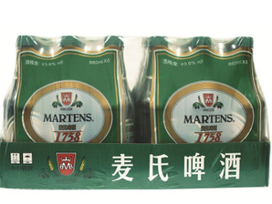 限上海、湖北、陕西： MARTENS 麦氏 1758 10°P 醇厚啤酒 660ml*24瓶    35元