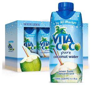 限地区！Vita Coco 唯他可可 天然椰子水饮料 330ml*4瓶     折17.4元/件