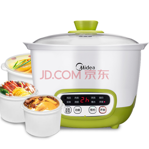 Midea 美的 電燉鍋隔水燉電燉盅智能預(yù)約煲湯鍋WBZS16D白瓷三膽1.6L 129元