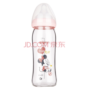 pigeon 贝亲 AA151 Disney系列 自然实感宽口径玻璃彩绘奶瓶 240ml 