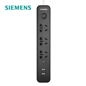 西门子智能2位USB插排3插位插座充电接线板1.8米排插拖线板