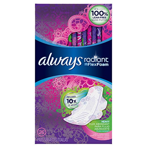 Always Radiant 夜用護(hù)翼衛(wèi)生巾 清香型 Heavy 26片裝 *3包