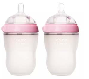 Comotomo 可么多么 嬰兒硅膠奶瓶 粉色 250ml*2