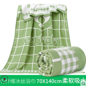 婴儿竹纤维冰丝浴巾140*70CM