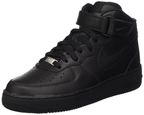 Nike Women's Air Force 1 Mid '07 LE Black/Black Basketball Shoe 女高帮运动鞋 到手约348.58元