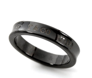 TIFFANY & Co 1837系列 MIDNIGHT午夜黑 NARROW RING 钛金窄款戒指  