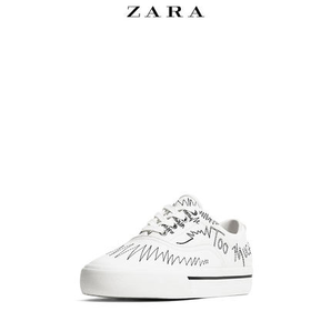 ZARA男鞋压纹白色休闲鞋12310302001
