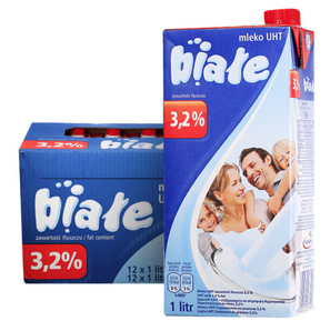 Biale 高温灭菌全脂牛奶 1L*12盒 
