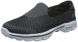 限尺码：Skechers 斯凯奇 GO WALK 3系列 女 轻质一脚蹬健步鞋 14060C/B KW 黑