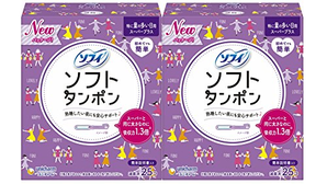 Unicharm Sofy尤妮佳蘇菲 導(dǎo)管式衛(wèi)生棉條 超量多型1.3倍吸收25個(gè)*2包 兩包價(jià)格1695日元（約98元）