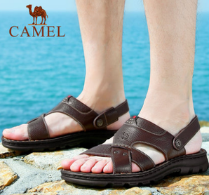 Camel/骆驼牛皮时尚沙滩凉鞋 189元包邮