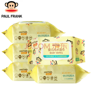 PAUL FRANK 大嘴猴 婴儿手口湿巾 80抽×5包 19.9元包邮