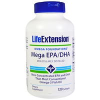 美国Life Extension长寿牌 高浓度欧米茄-3鱼油 EPA&DHA 120 粒