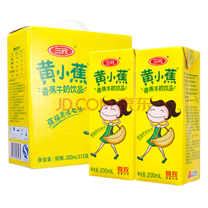 三元 黄小蕉 香蕉牛奶饮品200ml*12礼盒装29元