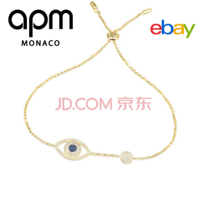 apm MONACO ETE系列 AB3347OXY 金黄色纯银镶晶钻幸运眼手链 589元包税包邮（需用券）
