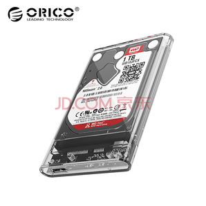  ORICO 奥睿科 2.5英寸 USB3.0 透明移动硬盘盒29.9元