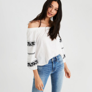 AMERICAN EAGLE OUTFITTERS 2374_5679 女士一字领衬衫  